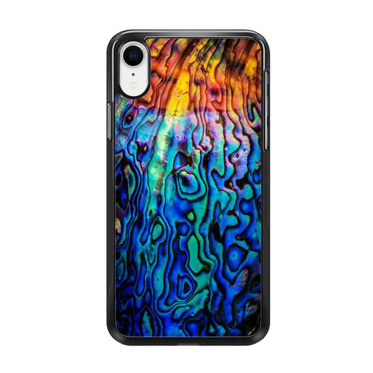 Abalone Shell Colorful iPhone XR Case-Rubber / Black (2D Case)-Xtracase