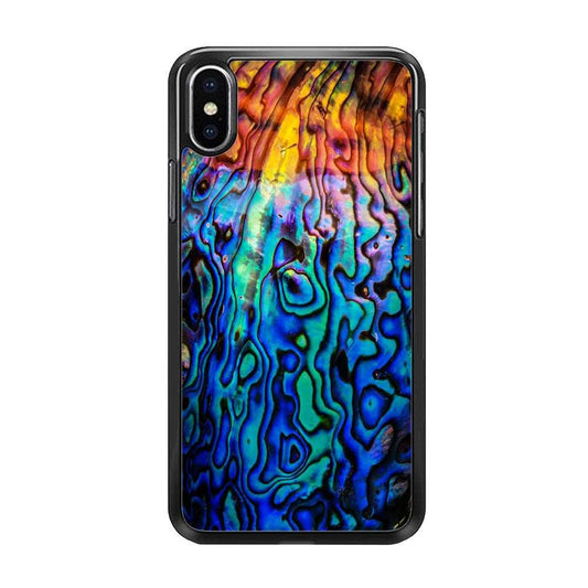 Abalone Shell Colorful iPhone X Case-Rubber / Black (2D Case)-Xtracase
