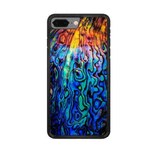 Abalone Shell Colorful iPhone 8 Plus Case-Rubber / Black (2D Case)-Xtracase