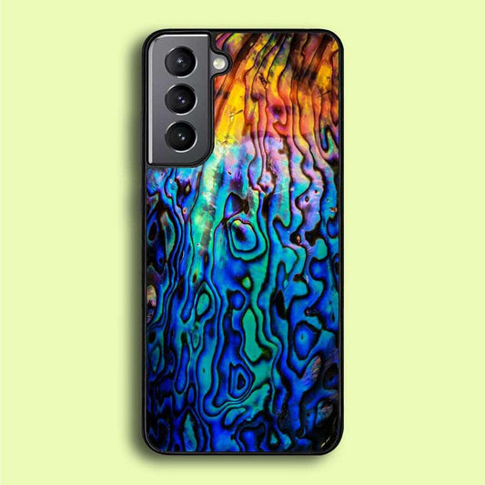 Abalone Shell Colorful Samsung Galaxy S21 Plus Case-Rubber / Black (2D Case)-Xtracase
