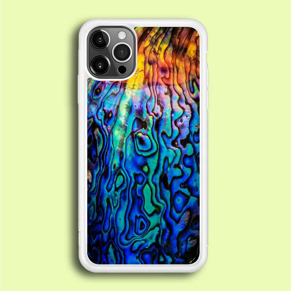 Abalone Shell Colorful iPhone 12 Pro Case-Rubber / White (2D Case)-Xtracase
