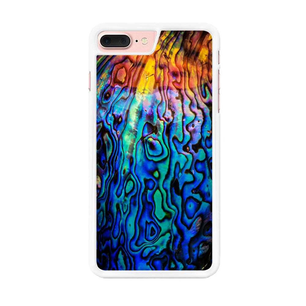 Abalone Shell Colorful iPhone 8 Plus Case-Rubber / White (2D Case)-Xtracase