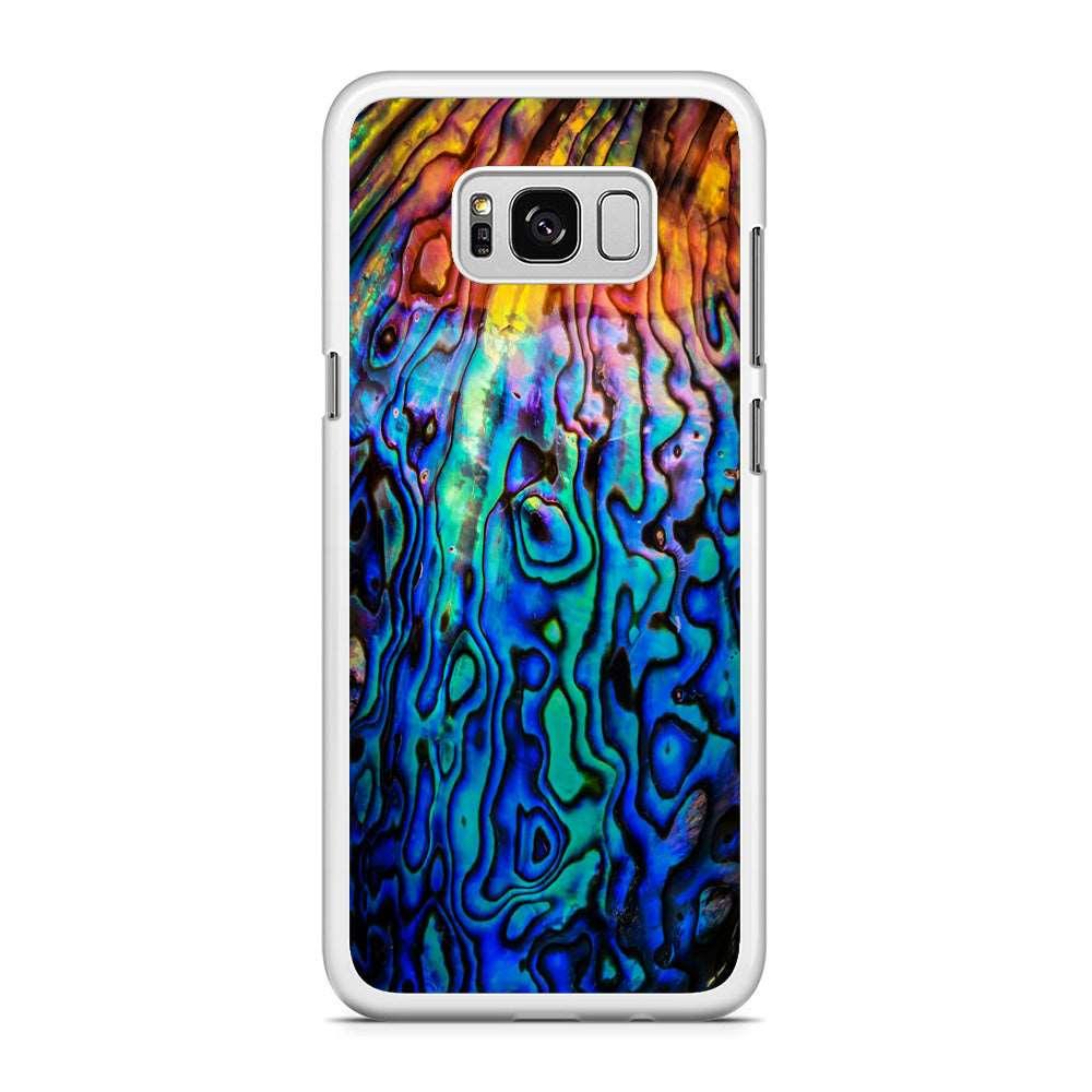 Abalone Shell Colorful Samsung Galaxy S8 Case-Rubber / White (2D Case)-Xtracase
