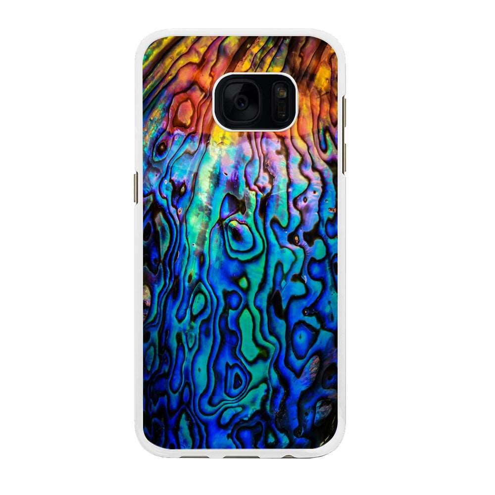Abalone Shell Colorful Samsung Galaxy S7 Edge Case-Rubber / White (2D Case)-Xtracase