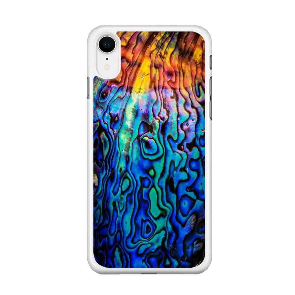 Abalone Shell Colorful iPhone XR Case-Rubber / White (2D Case)-Xtracase