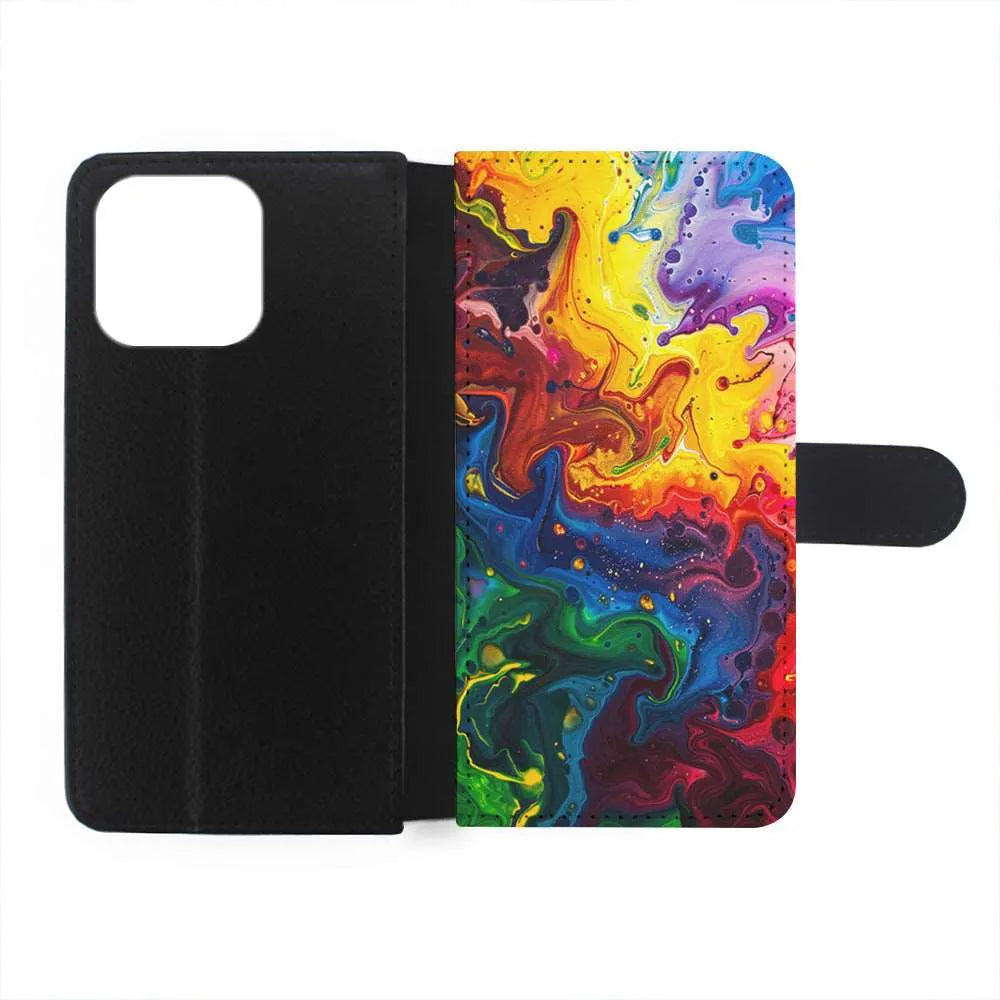 Abstract Liquid Marble Aesthetic iPhone 15 Plus Case-Flip Wallet Case-Xtracase