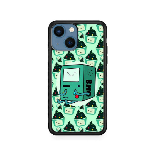 Adventure Time BMO Cartoon iPhone 14 Plus Case-Rubber / Black (2D Case)-Xtracase