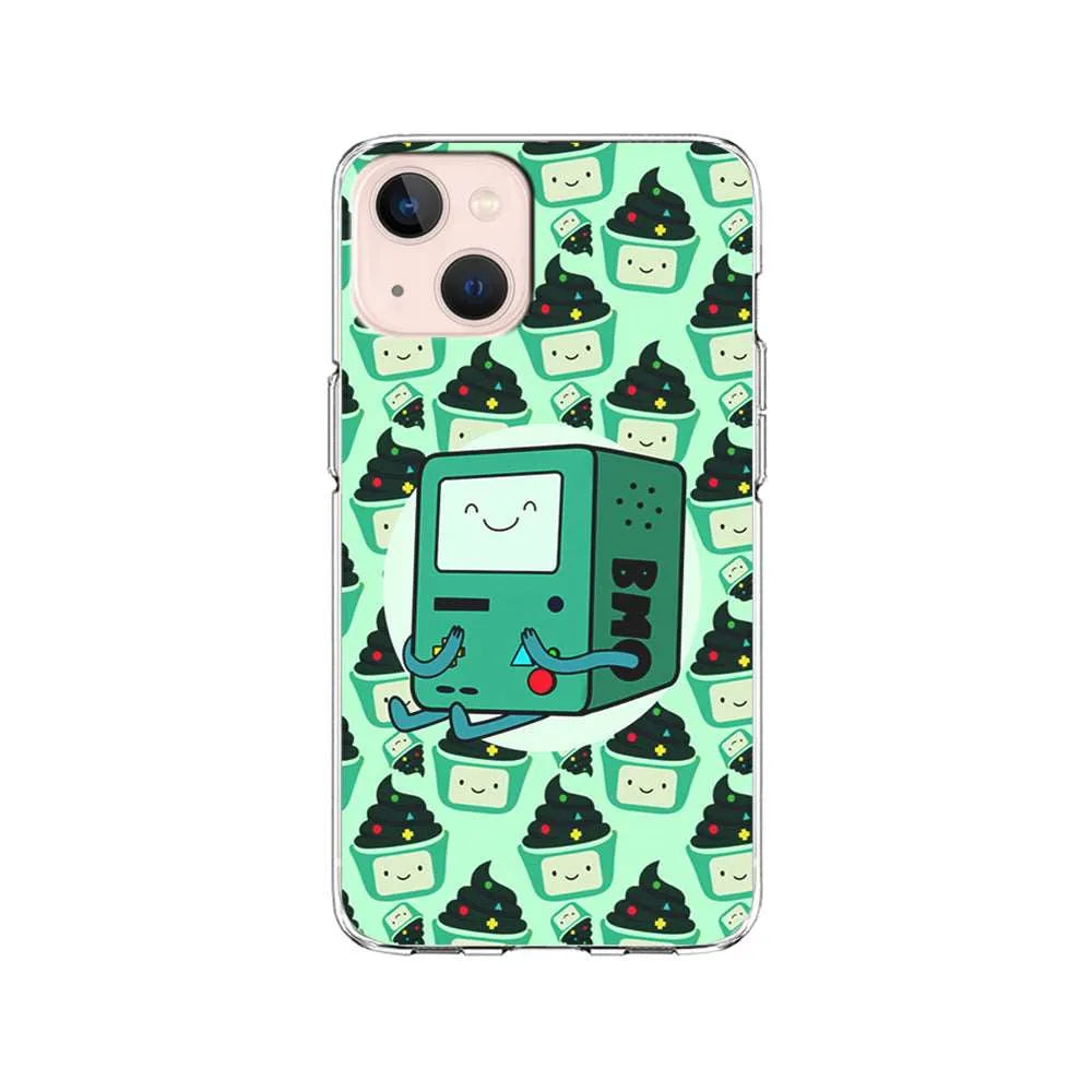 Adventure Time BMO Cartoon iPhone 14 Plus Case-Clear Soft Case-Xtracase