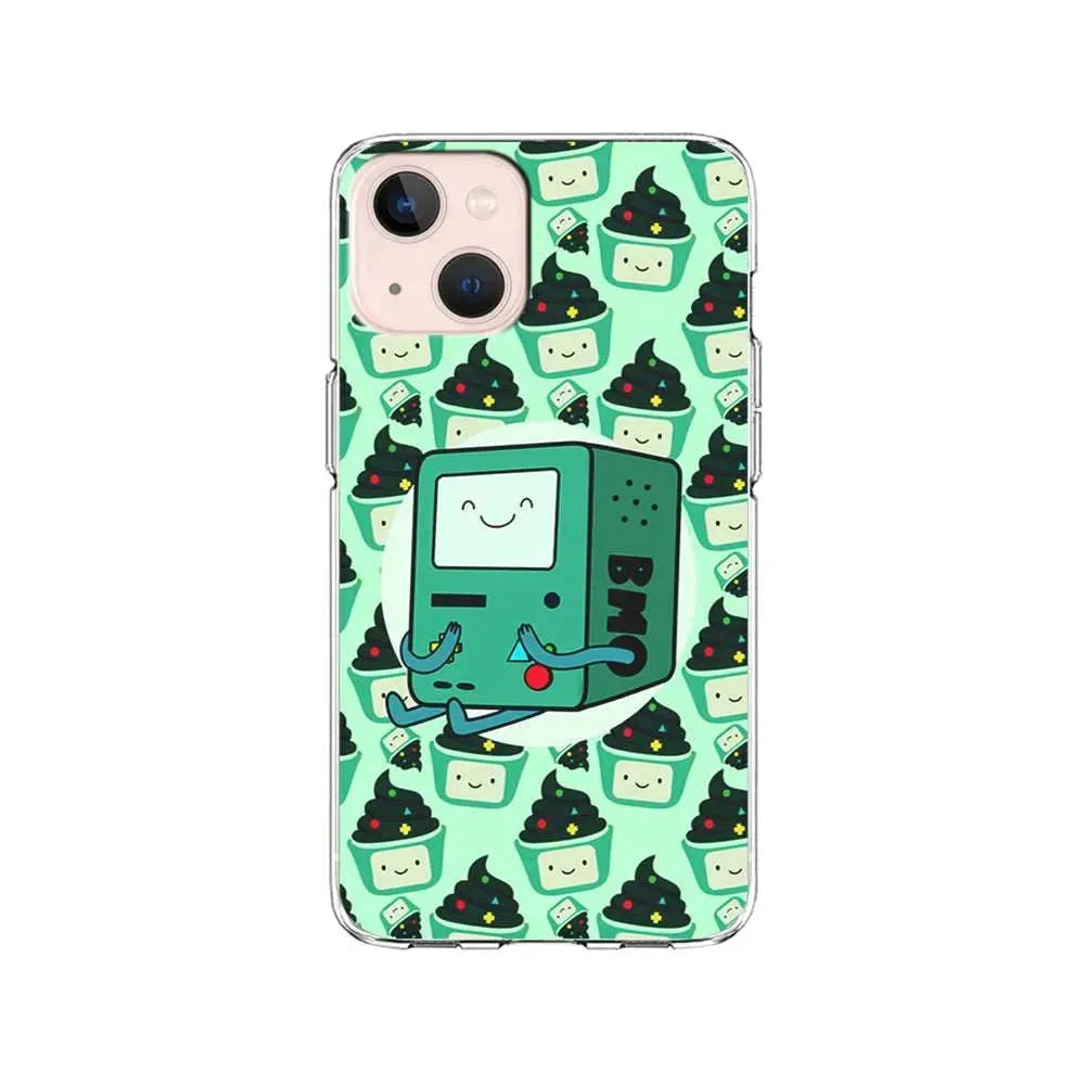 Adventure Time BMO Cartoon iPhone 13 Mini Case-Clear Soft Case-Xtracase