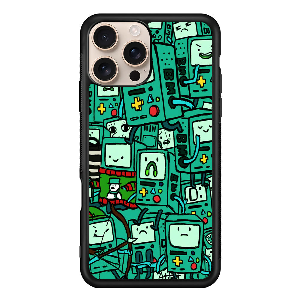 Adventure Time BMO Pattern iPhone 16 Pro Max Case - iPhone 16 Pro Max
