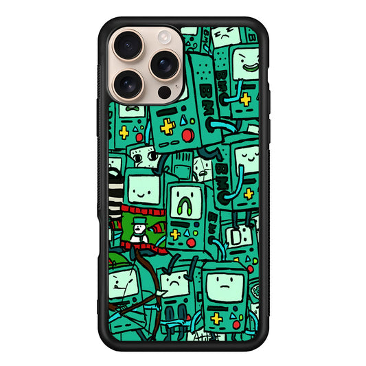 Adventure Time BMO Pattern iPhone 16 Pro Max Case - iPhone 16 Pro Max
