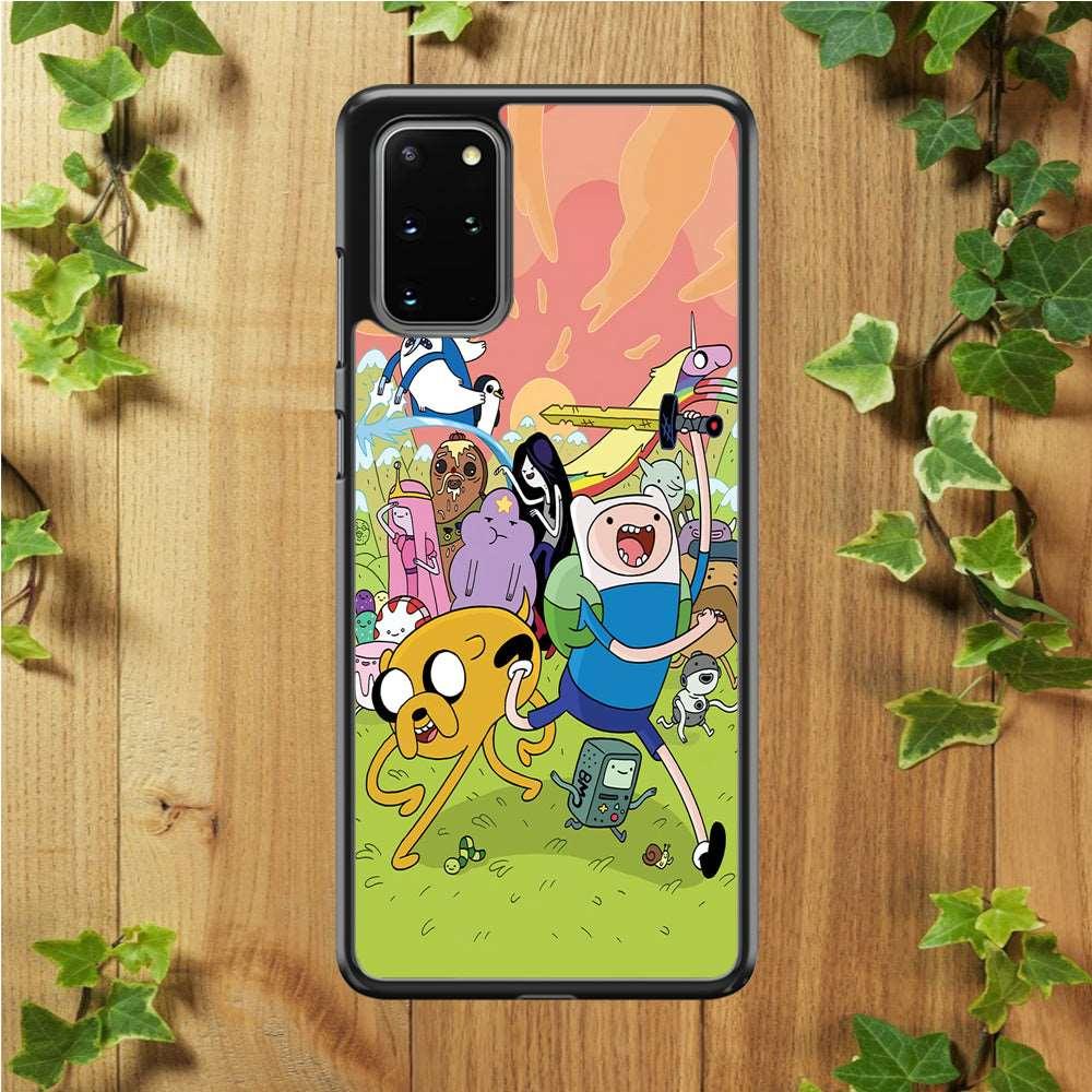 Adventure Time Character Samsung Galaxy S20 Plus Case-Rubber / Black (2D Case)-Xtracase