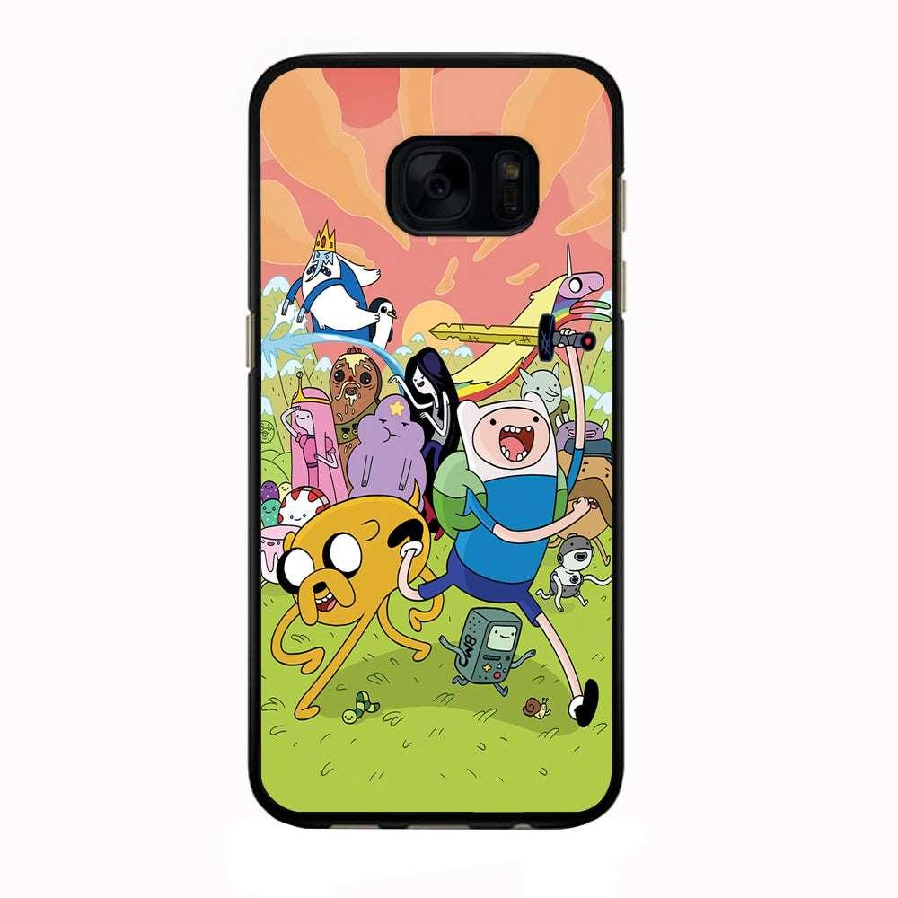 Adventure Time Character Samsung Galaxy S7 Edge Case-Rubber / Black (2D Case)-Xtracase