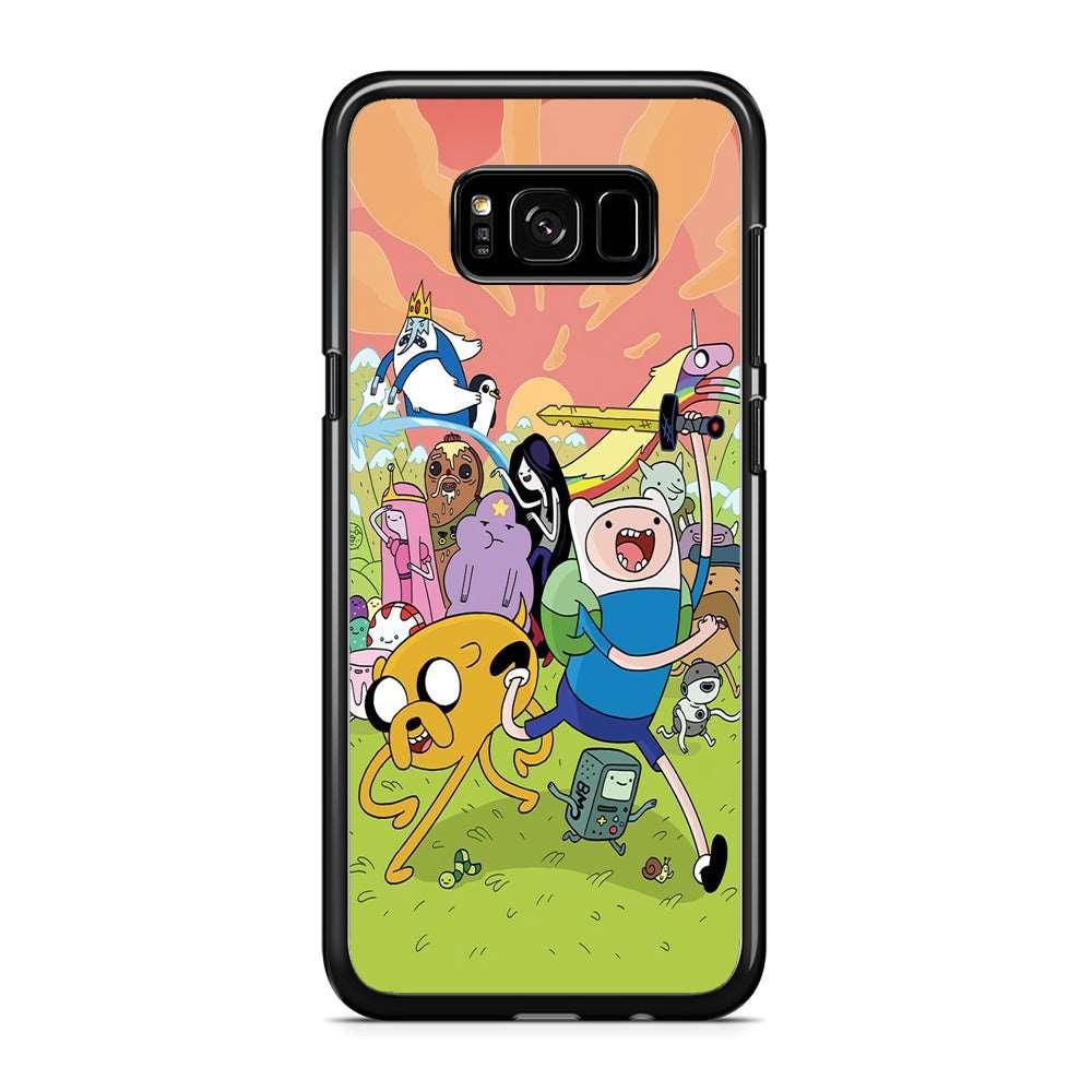 Adventure Time Character Samsung Galaxy S8 Case-Rubber / Black (2D Case)-Xtracase
