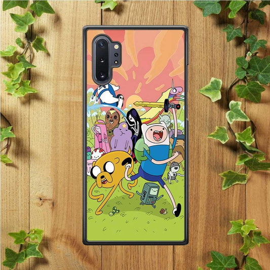 Adventure Time Character Samsung Galaxy Note 10 Plus Case-Rubber / Black (2D Case)-Xtracase
