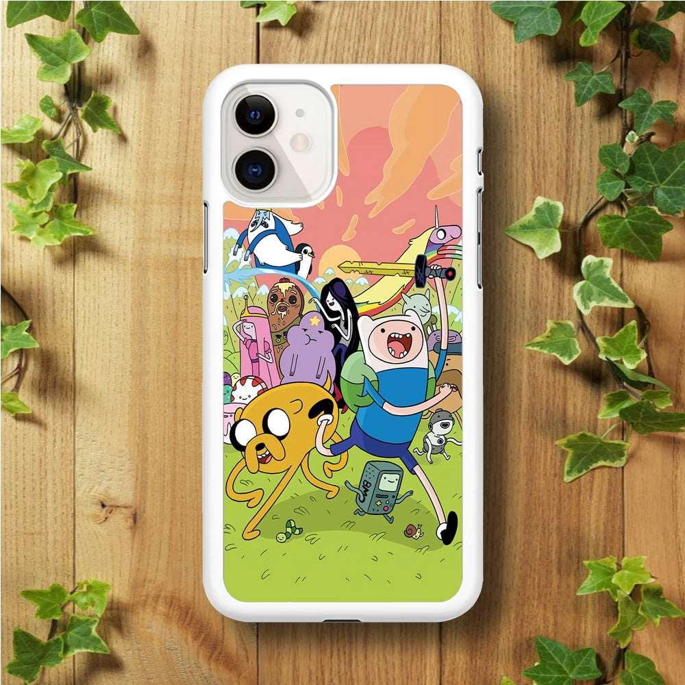 Adventure Time Character iPhone 11 Case-Rubber / White (2D Case)-Xtracase