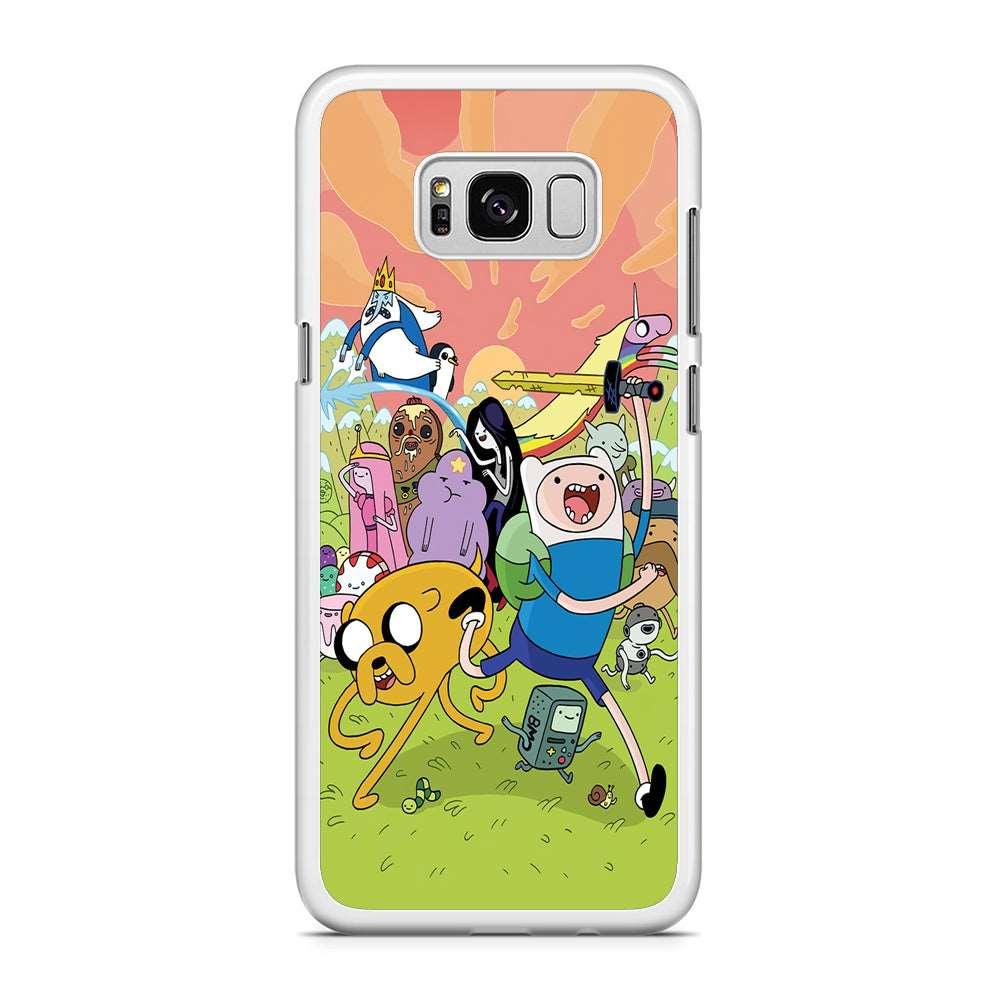 Adventure Time Character Samsung Galaxy S8 Case-Rubber / White (2D Case)-Xtracase