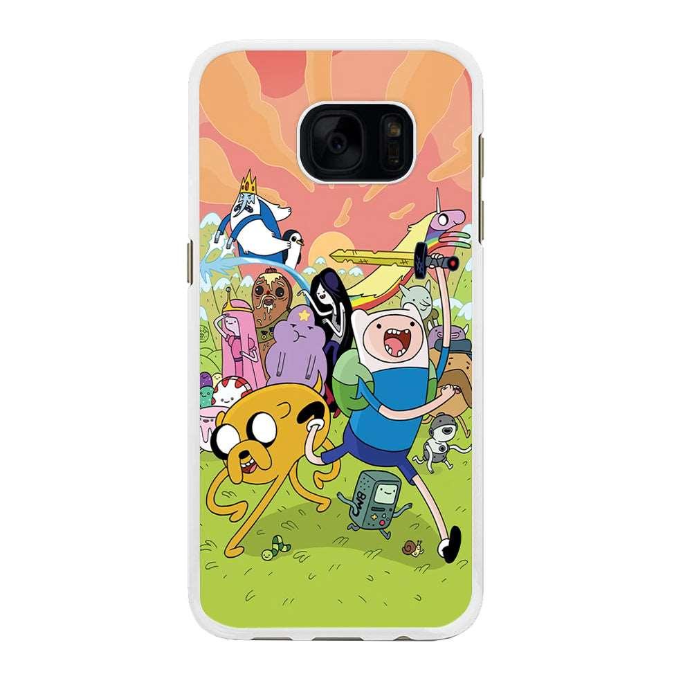Adventure Time Character Samsung Galaxy S7 Edge Case-Rubber / White (2D Case)-Xtracase