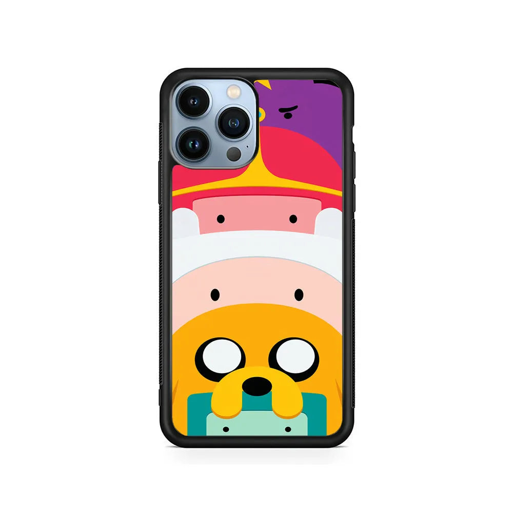 Adventure Time Family iPhone 13 Pro Case-Rubber / Black (2D Case)-Xtracase