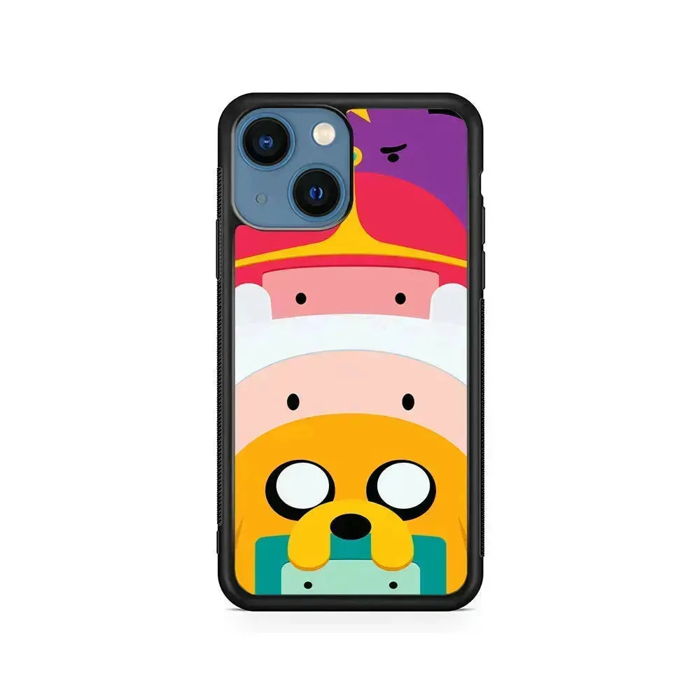 Adventure Time Family iPhone 13 Mini Case-Rubber / Black (2D Case)-Xtracase