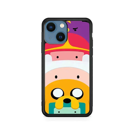 Adventure Time Family iPhone 13 Mini Case-Rubber / Black (2D Case)-Xtracase