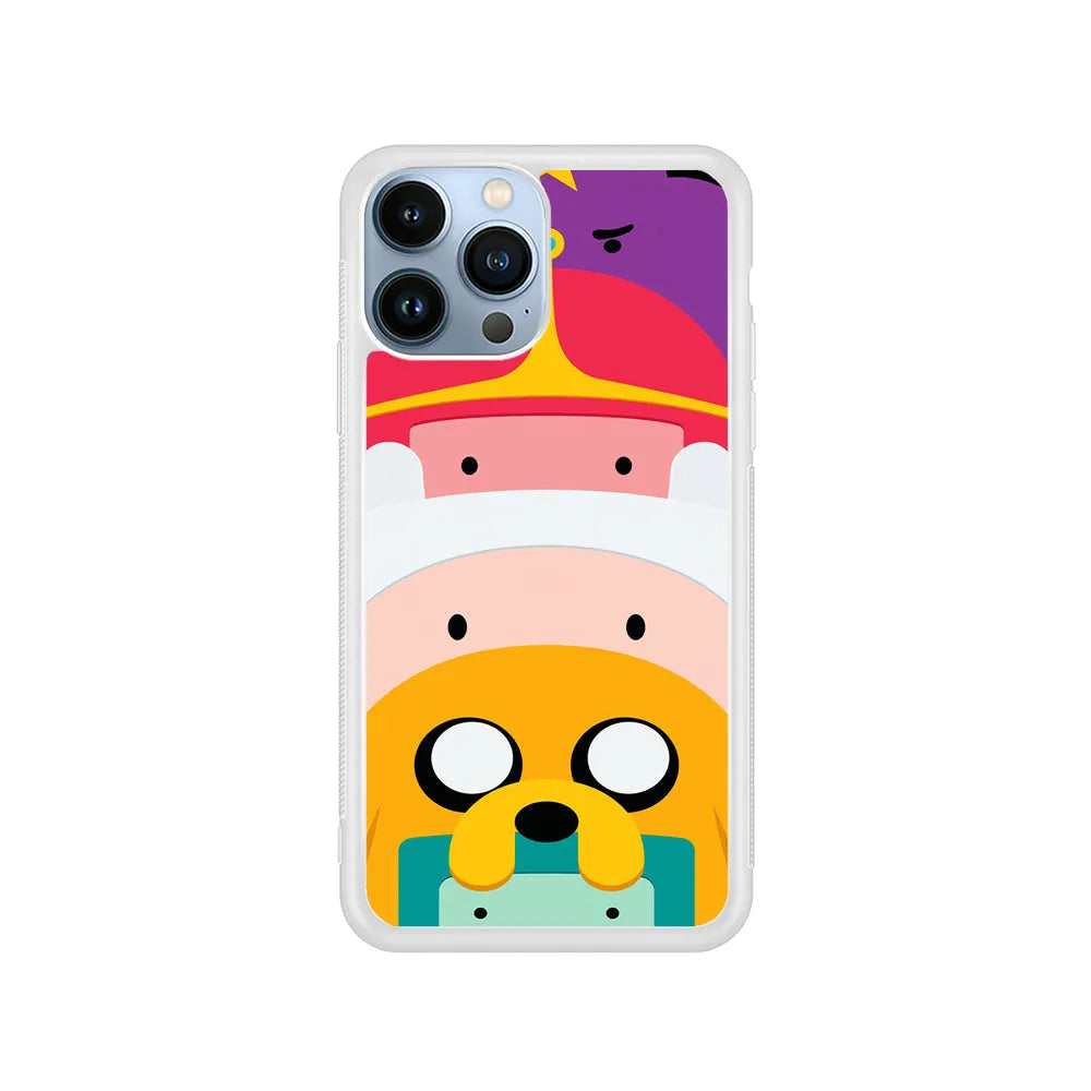 Adventure Time Family iPhone 13 Pro Case-Rubber / White (2D Case)-Xtracase