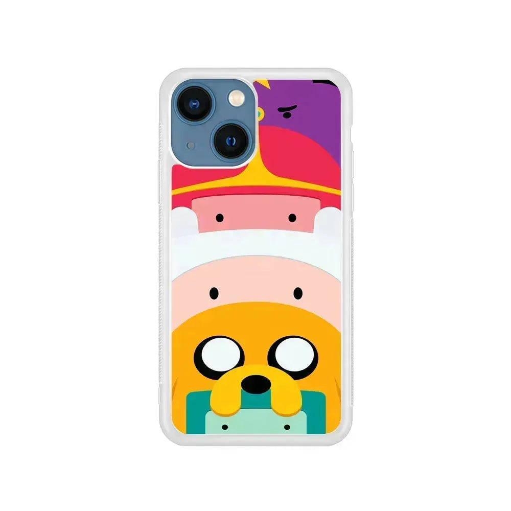 Adventure Time Family iPhone 13 Mini Case-Rubber / White (2D Case)-Xtracase