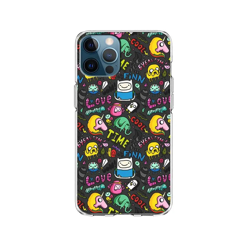 Adventure Time Pattern iPhone 15 Pro Case-Clear Soft Case-Xtracase