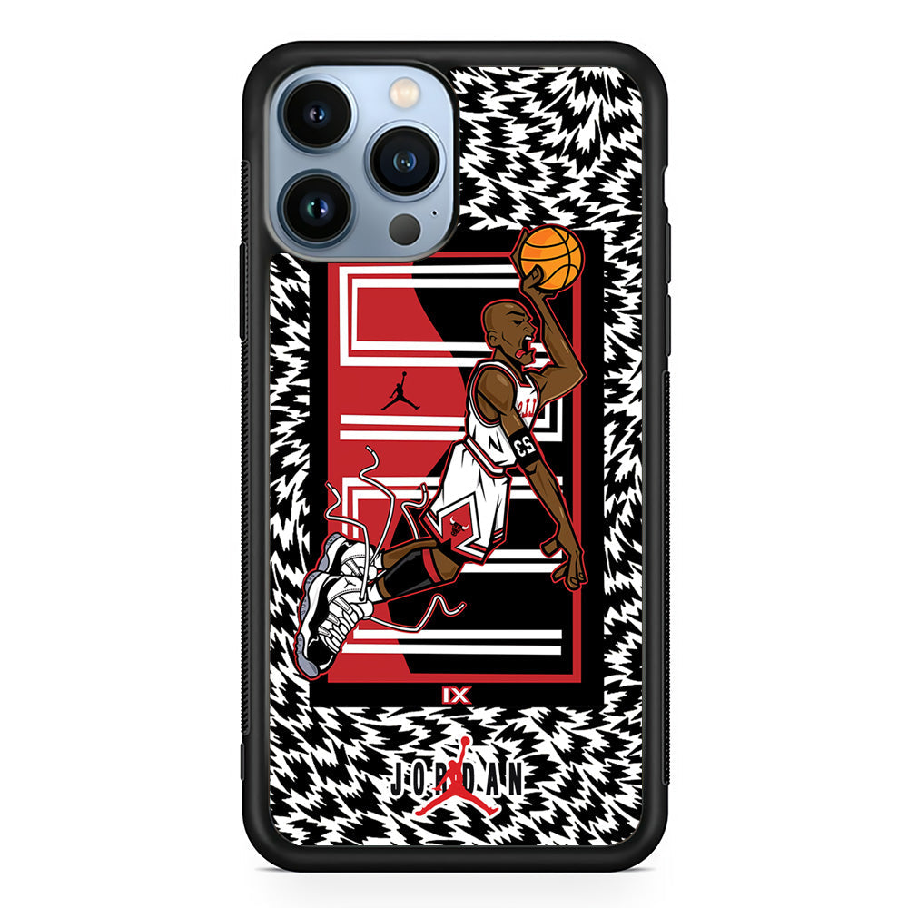 Air Jordan 23 Cartoon Signature iPhone 15 Pro Case-Xtracase