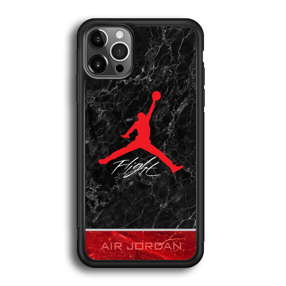 Air Jordan Flight Black Marble iPhone 12 Pro Case-Xtracase