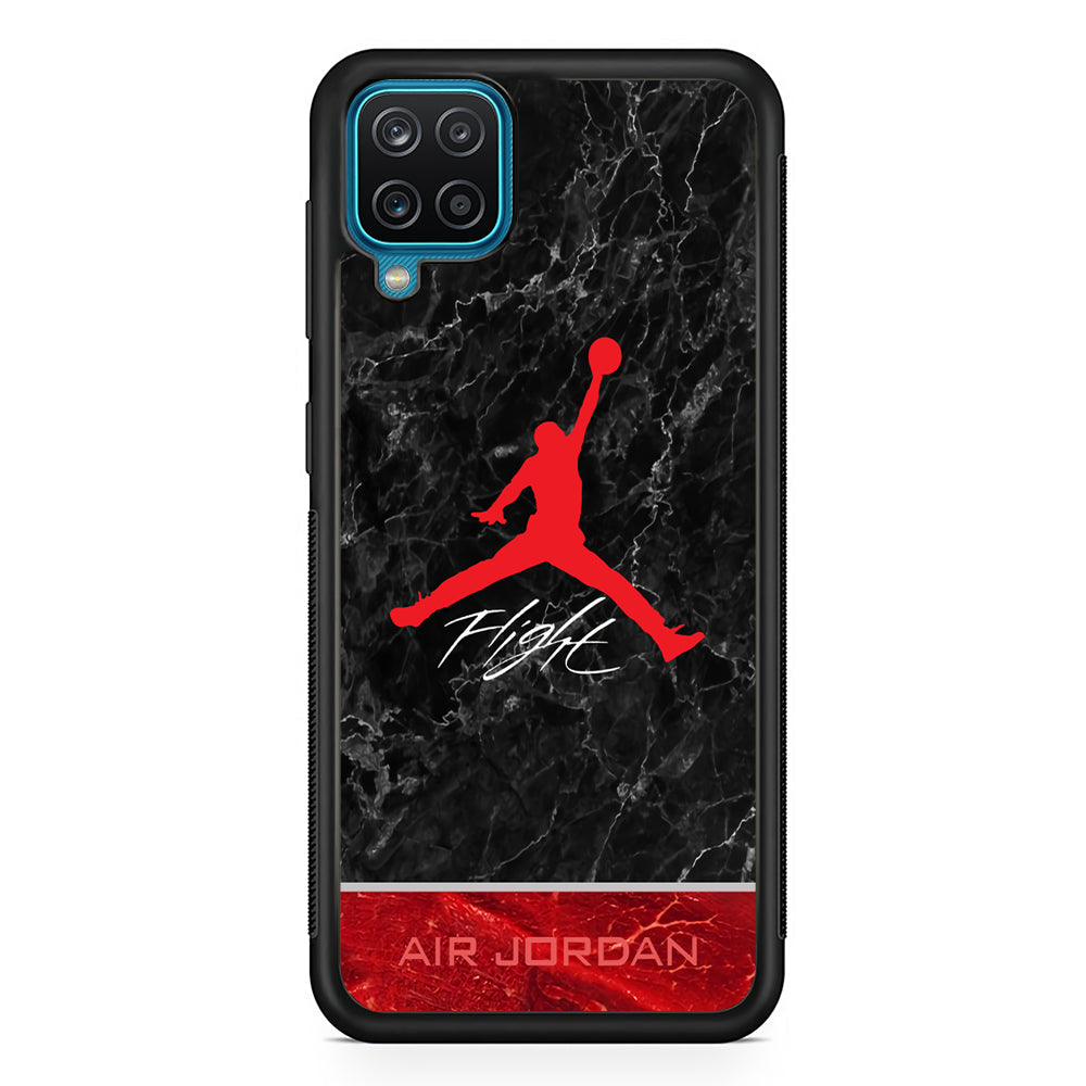 Air Jordan Flight Black Marble Samsung Galaxy A12 Case-Xtracase