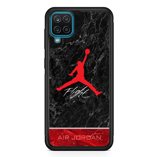 Air Jordan Flight Black Marble Samsung Galaxy A12 Case-Xtracase