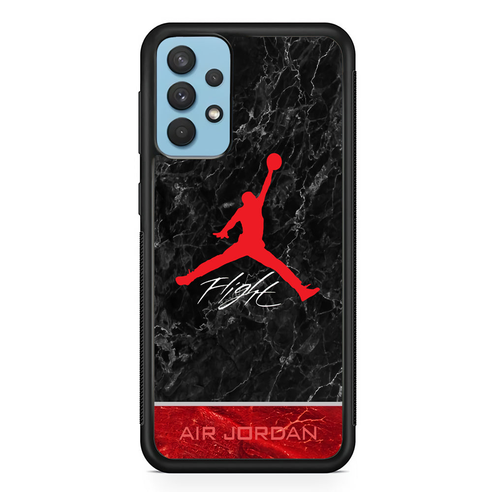 Air Jordan Flight Black Marble Samsung Galaxy A32 Case-Xtracase