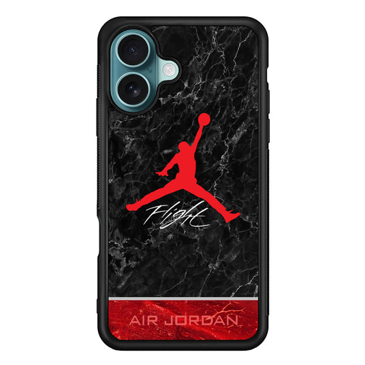 Air Jordan Flight Black Marble iPhone 16 Plus Case - Xtracase