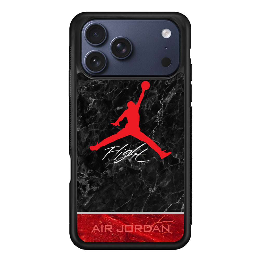 Air Jordan Flight Black Marble iPhone 17 Pro Case - Xtracase