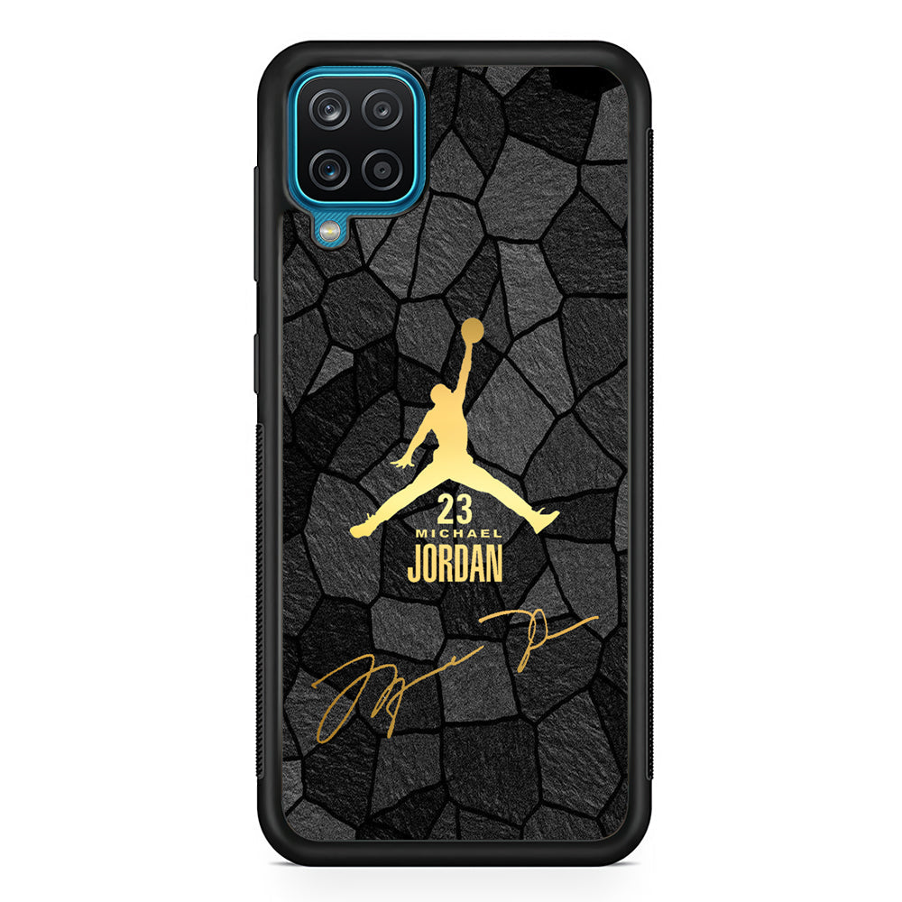 Air Jordan Golden Silhouette Samsung Galaxy A12 Case-Xtracase