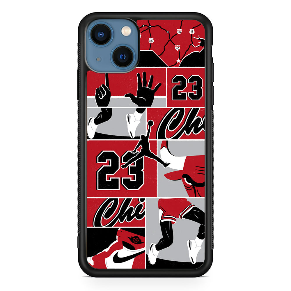 Air Jordan Team Collage Backdrop iPhone 14 Plus Case-Xtracase