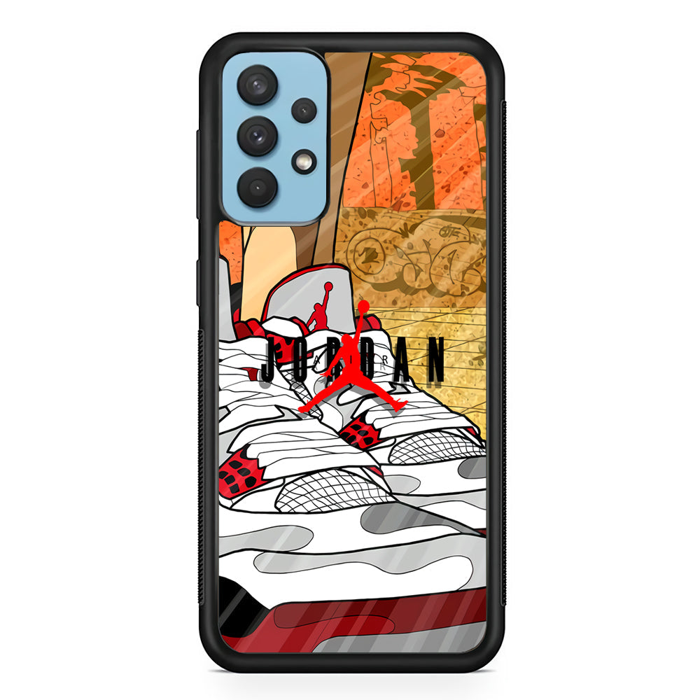 Air Jordan The Cartoon Shoes Samsung Galaxy A32 Case-Xtracase