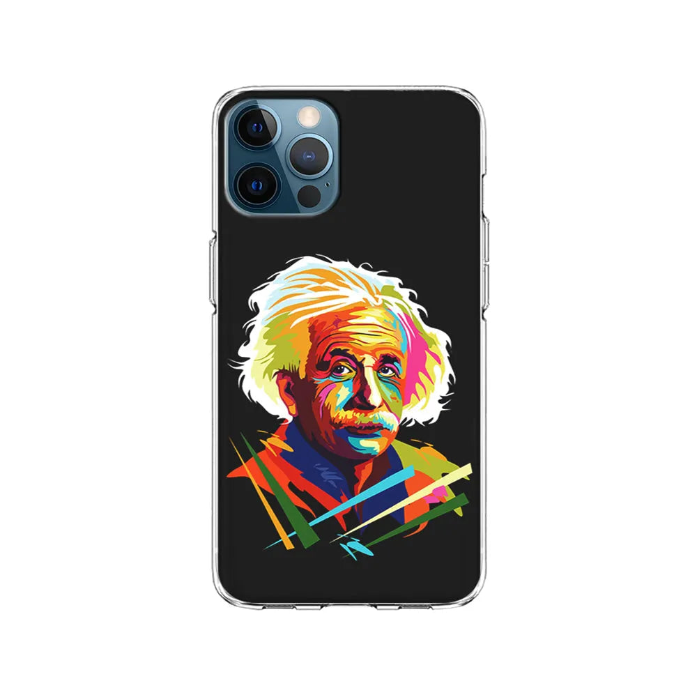 Albert Einstein Pop Art Black iPhone 13 Pro Case-Clear Soft Case-Xtracase