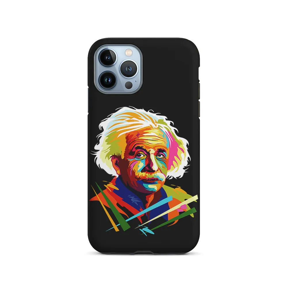 Albert Einstein Pop Art Black iPhone 13 Pro Case-2 in 1 Tough Case-Xtracase
