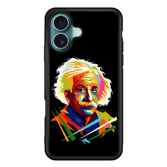 Albert Einstein Pop Art Black iPhone 16 Plus Case - Xtracase