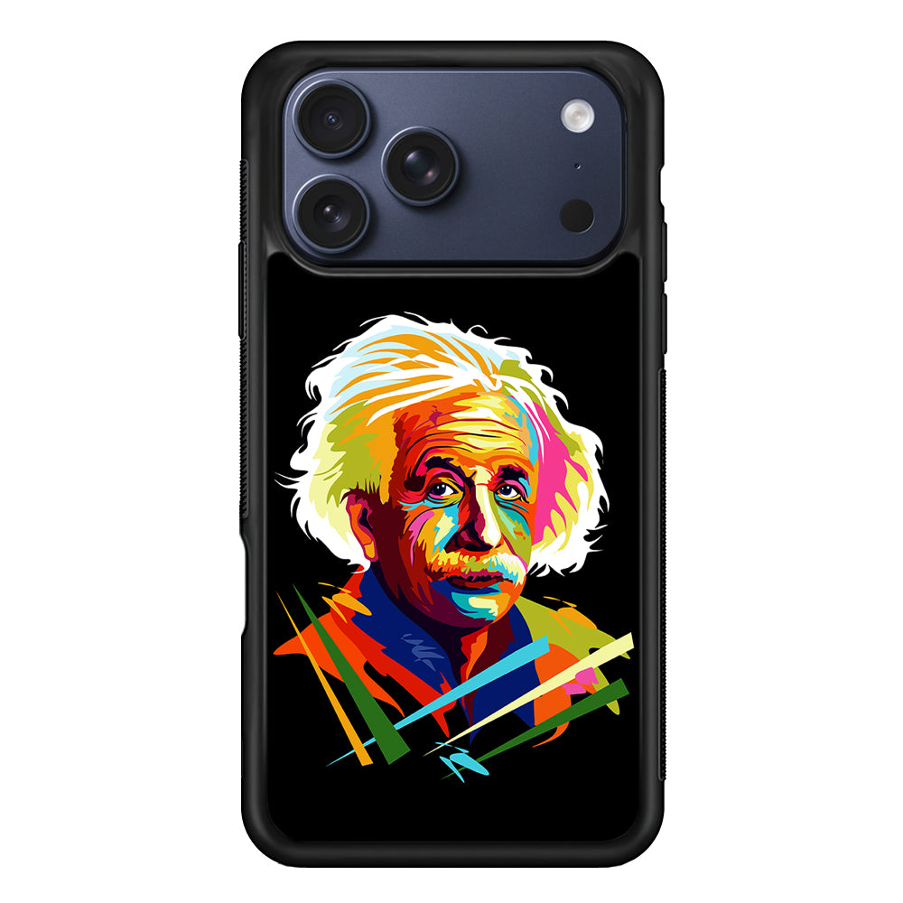 Albert Einstein Pop Art Black iPhone 17 Pro Case - Xtracase