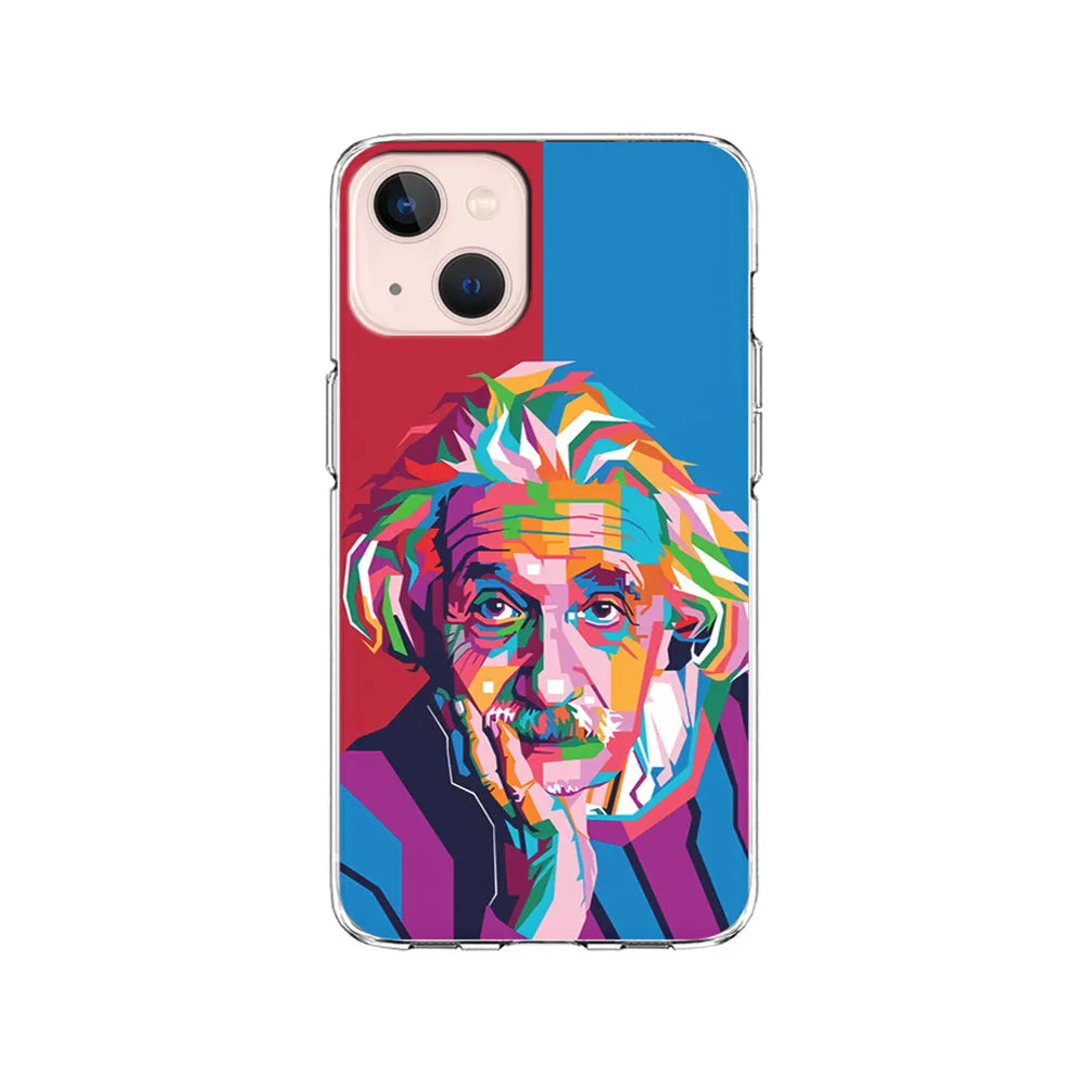 Albert Einstein Pop Art Illustration iPhone 14 Plus Case-Clear Soft Case-Xtracase