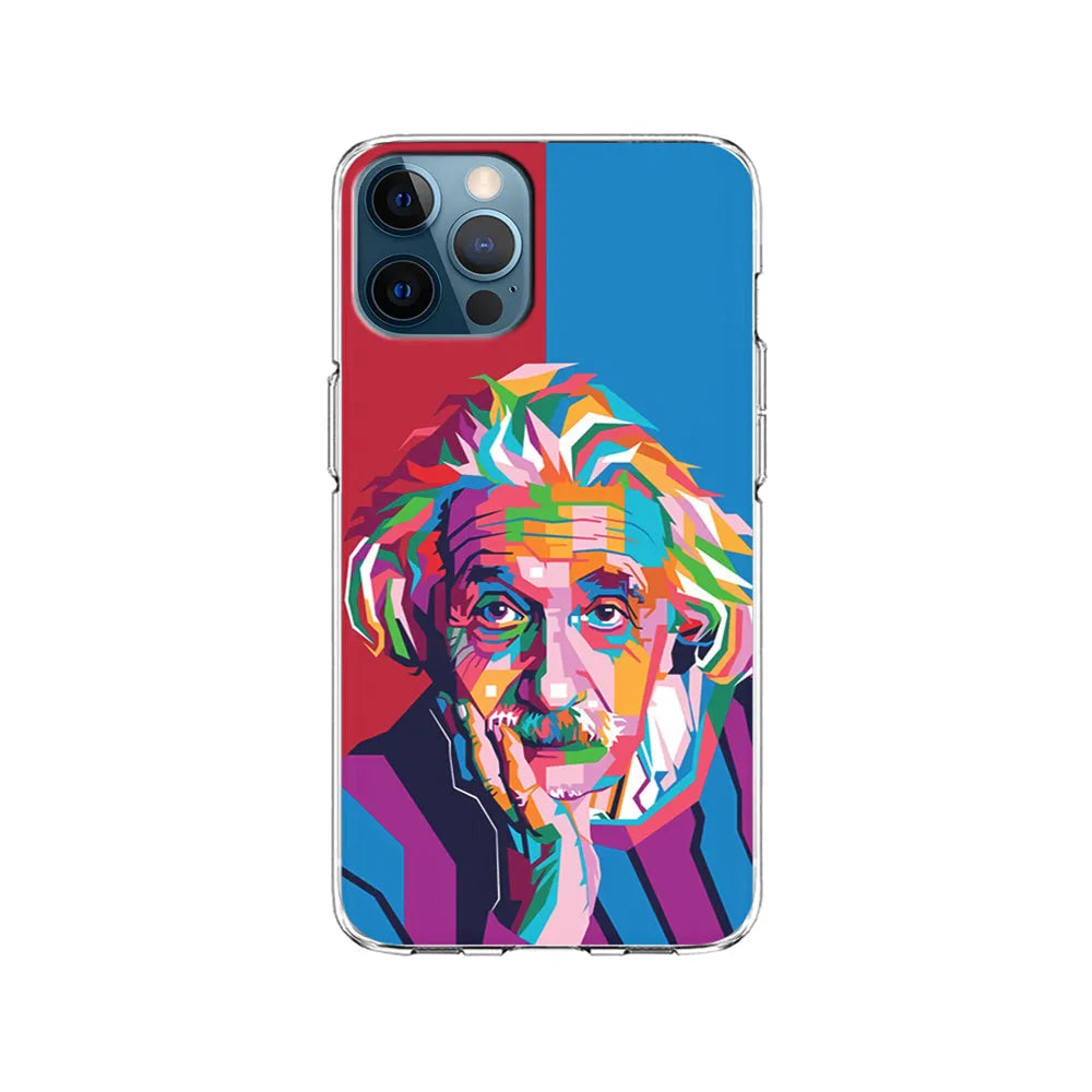 Albert Einstein Pop Art Illustration iPhone 13 Pro Case-Clear Soft Case-Xtracase