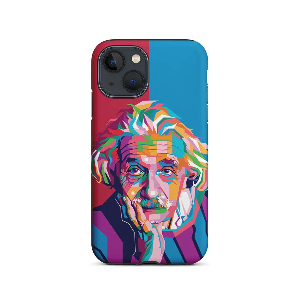 Albert Einstein Pop Art Illustration iPhone 14 Plus Case-2 in 1 Tough Case-Xtracase