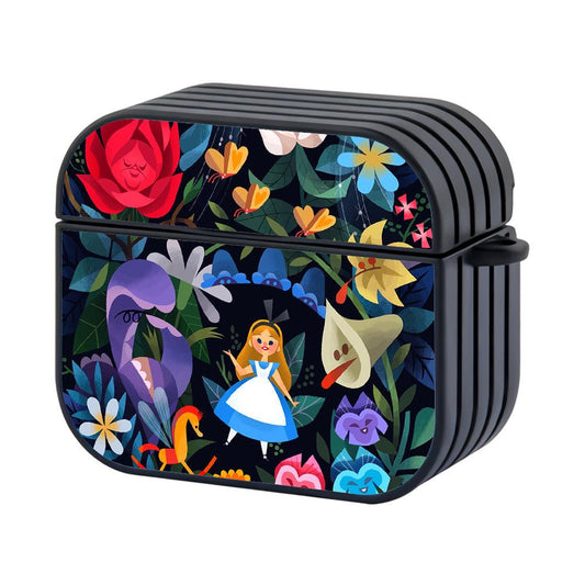 Alice in Wonderland The Flower Garden Hard Plastic Case Cover For Apple Airpods 3-Xtracase