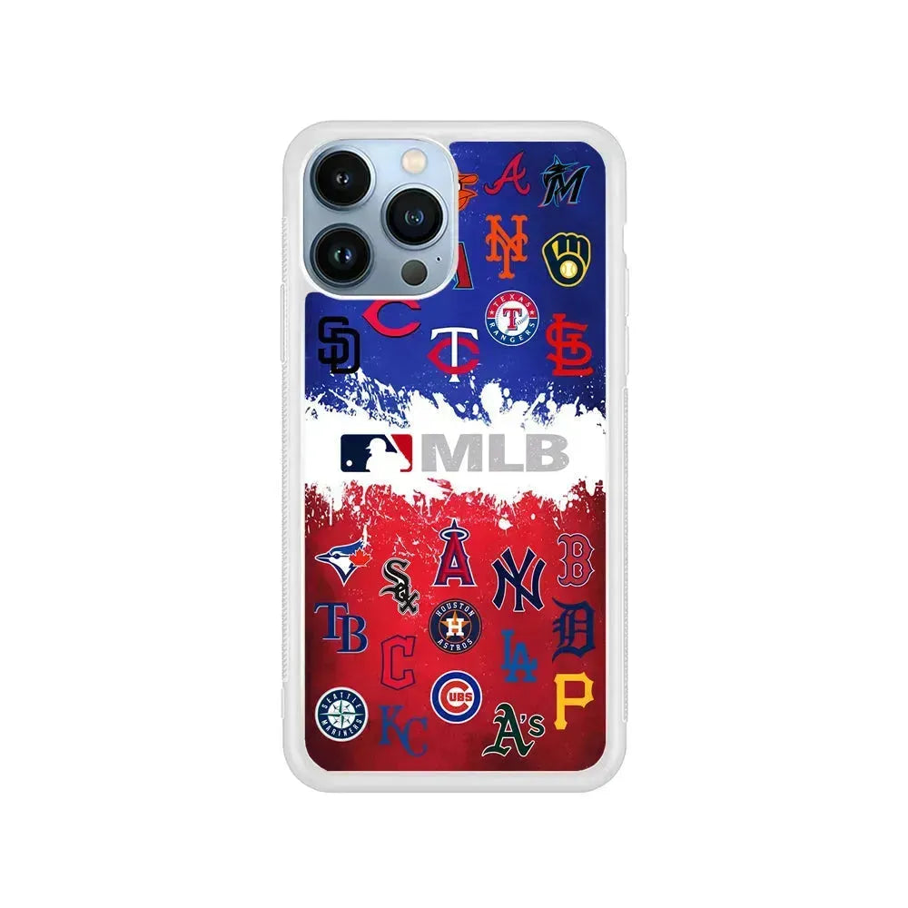All MLB Teams Collection iPhone 15 Pro Max Case-Rubber / White (2D Case)-Xtracase