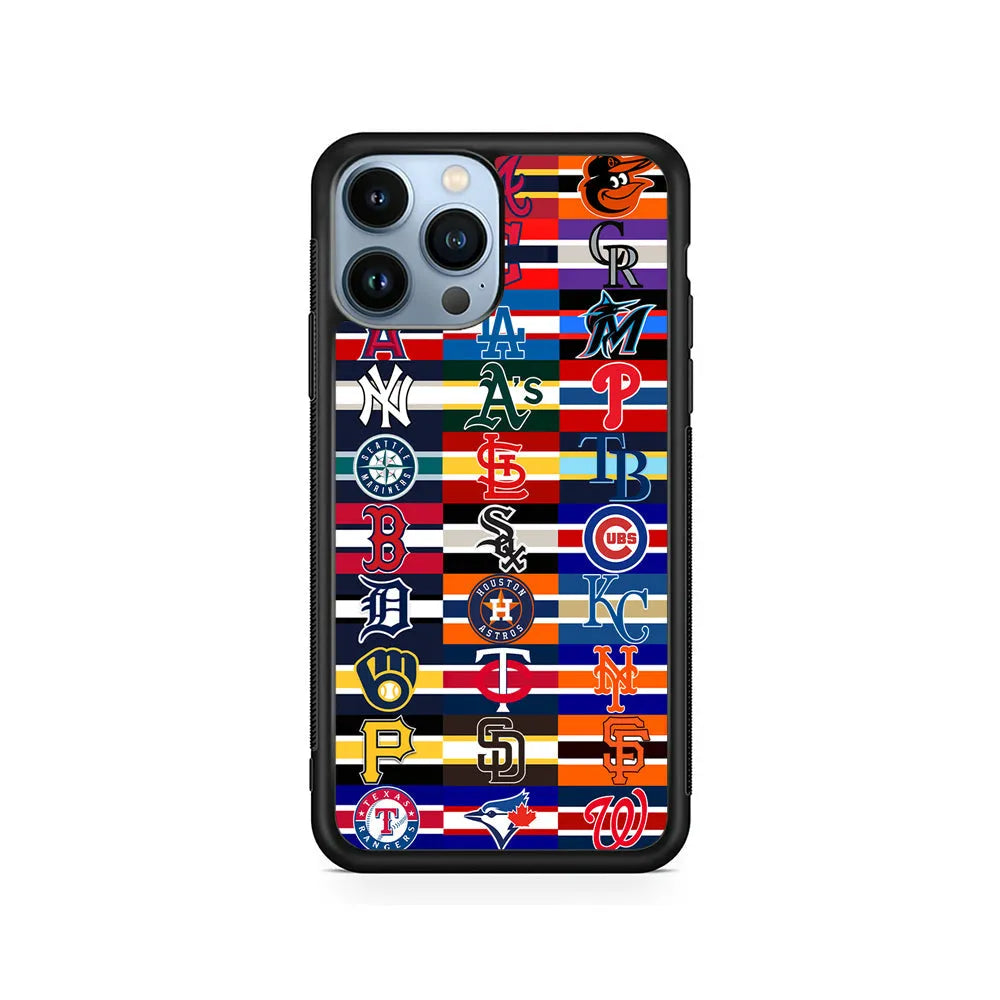 All MLB Teams Jersey iPhone 13 Pro Case-Rubber / Black (2D Case)-Xtracase