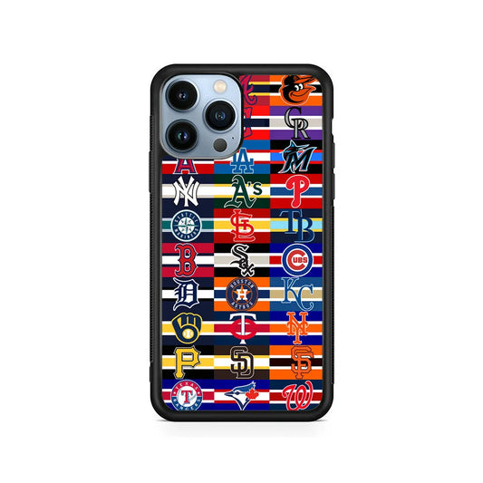 All MLB Teams Jersey iPhone 13 Pro Case-Rubber / Black (2D Case)-Xtracase