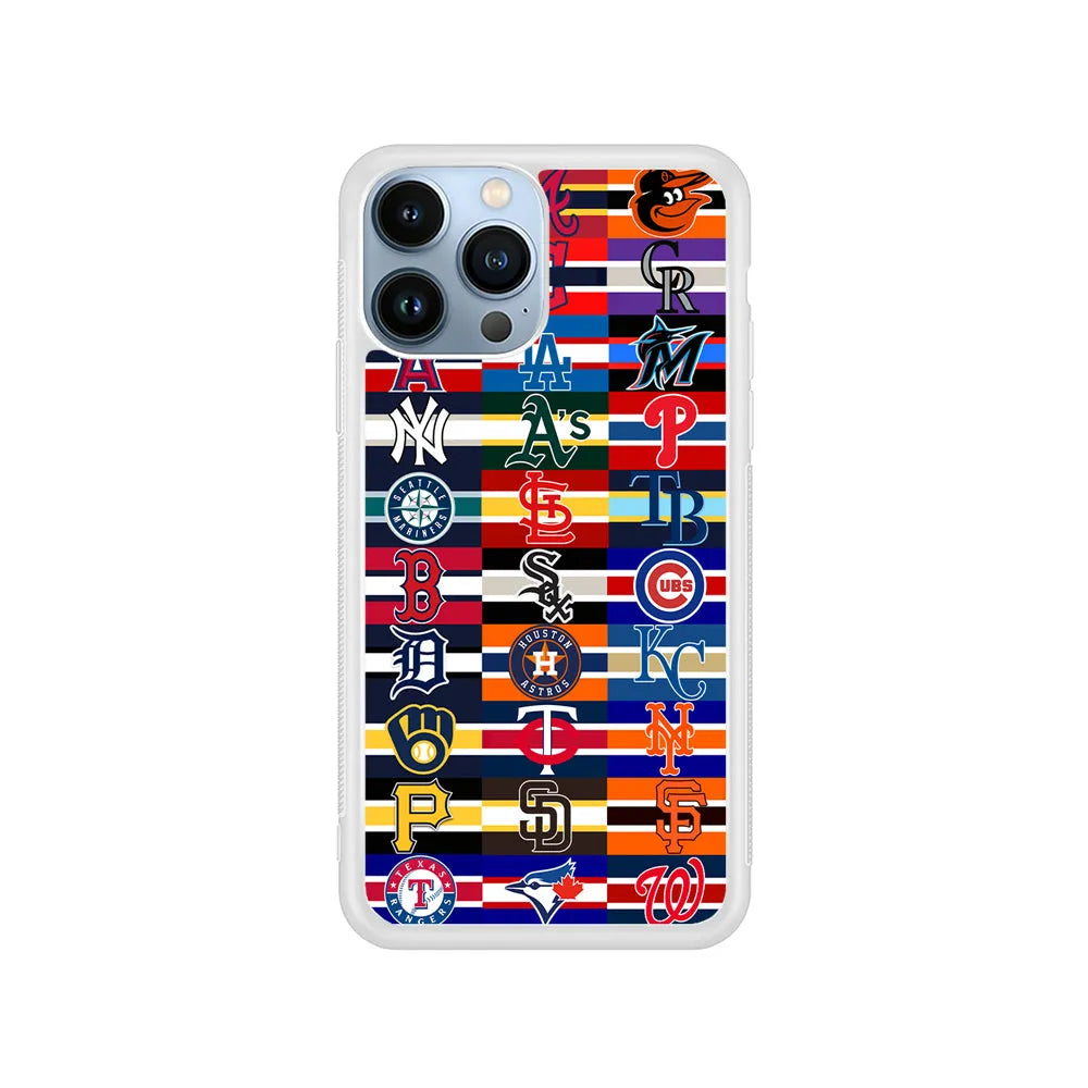 All MLB Teams Jersey iPhone 13 Pro Case-Rubber / White (2D Case)-Xtracase